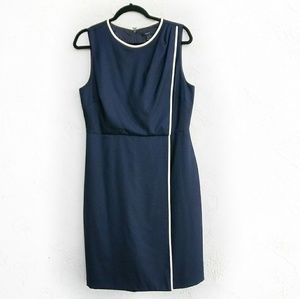 J. CREW Draped Silhoutte Navy Sheath Dress Size 12